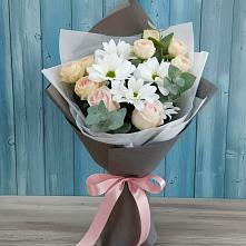 Букет цветов из:  Хризантемы и Розы в Атепцево