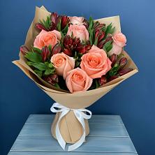 Букет цветов из:  Розы и Альстромерии в Атепцево