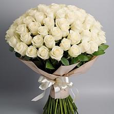 Букет 101 беля роза Белоснежка в Атепцево