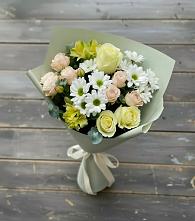 Букет цветов из:  Альстромерии, Розы и Хризантемы в Атепцево