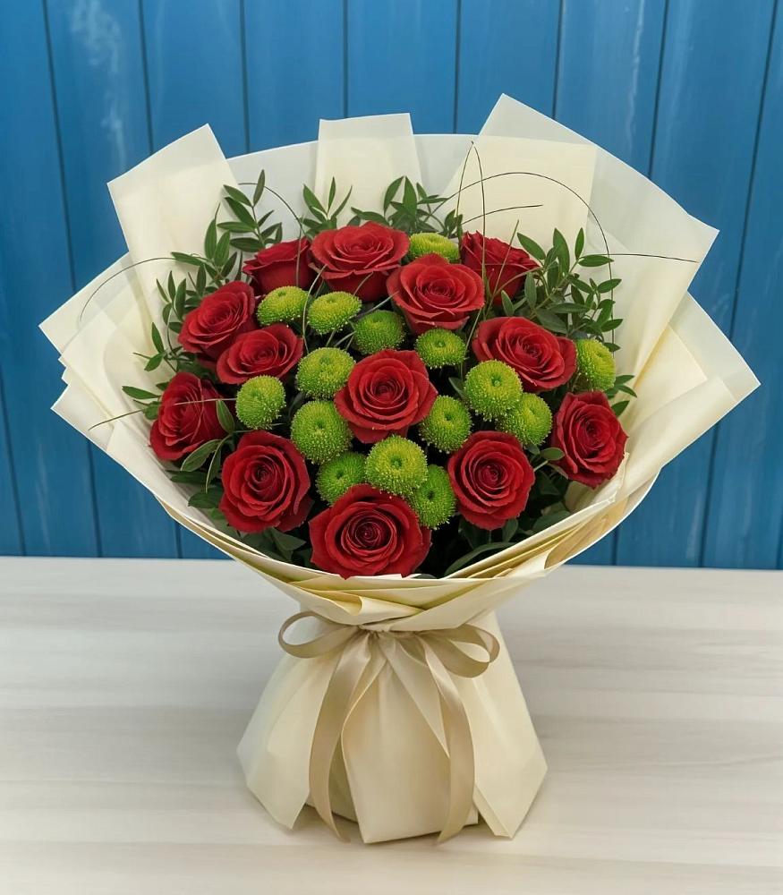 Букет цветов из: Розы и Хризантемы в Атепцево